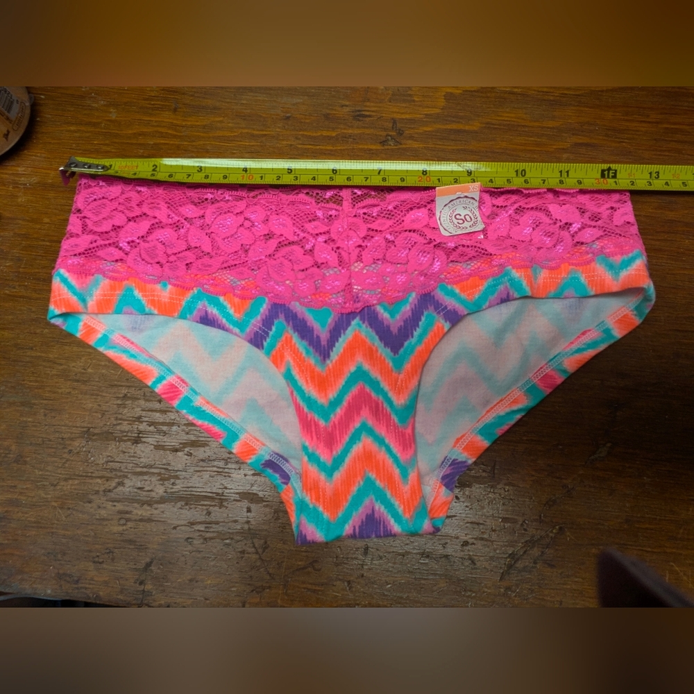 SO Junior XS Chevron Hipster Panty Lace Trim NWT